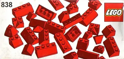 LEGO Basic 838 Red Roof Bricks Parts Pack, 45° set