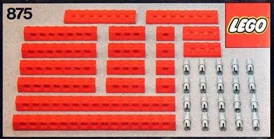 LEGO Technic 875 Red Beams with Connector Pegs set
