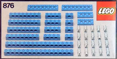 LEGO Technic 876 Blue Beams with Connector Pegs set