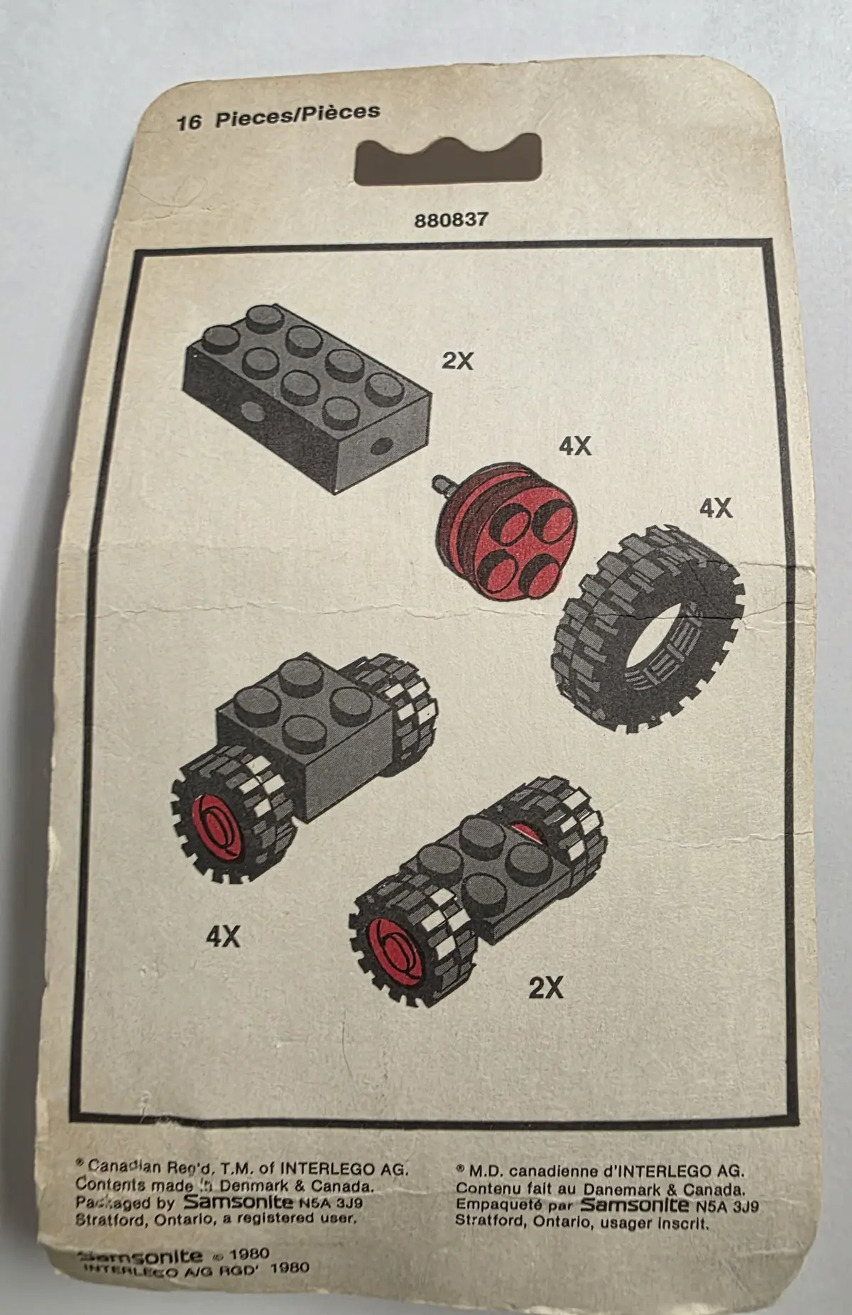 LEGO Samsonite 880837 Wheels and Tyres Parts Pack set, image 2