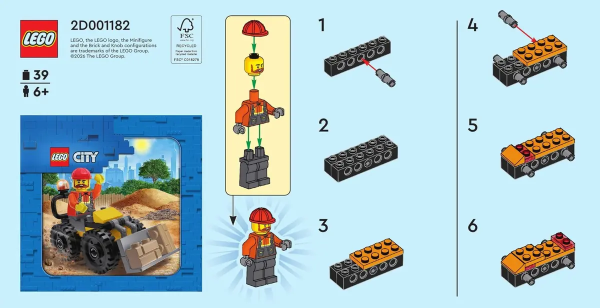 LEGO City 951441 Construction Worker with Wheel Loader set, image 2