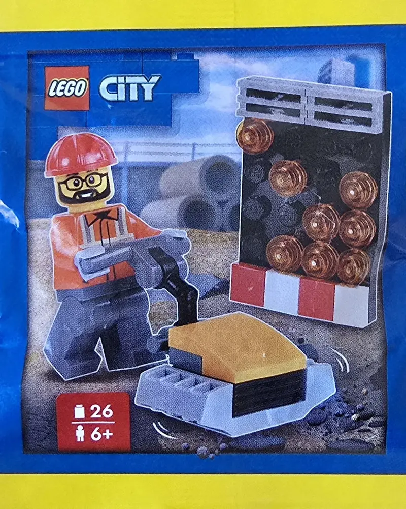 LEGO City 952510 Construction Worker with Vibration Plate set