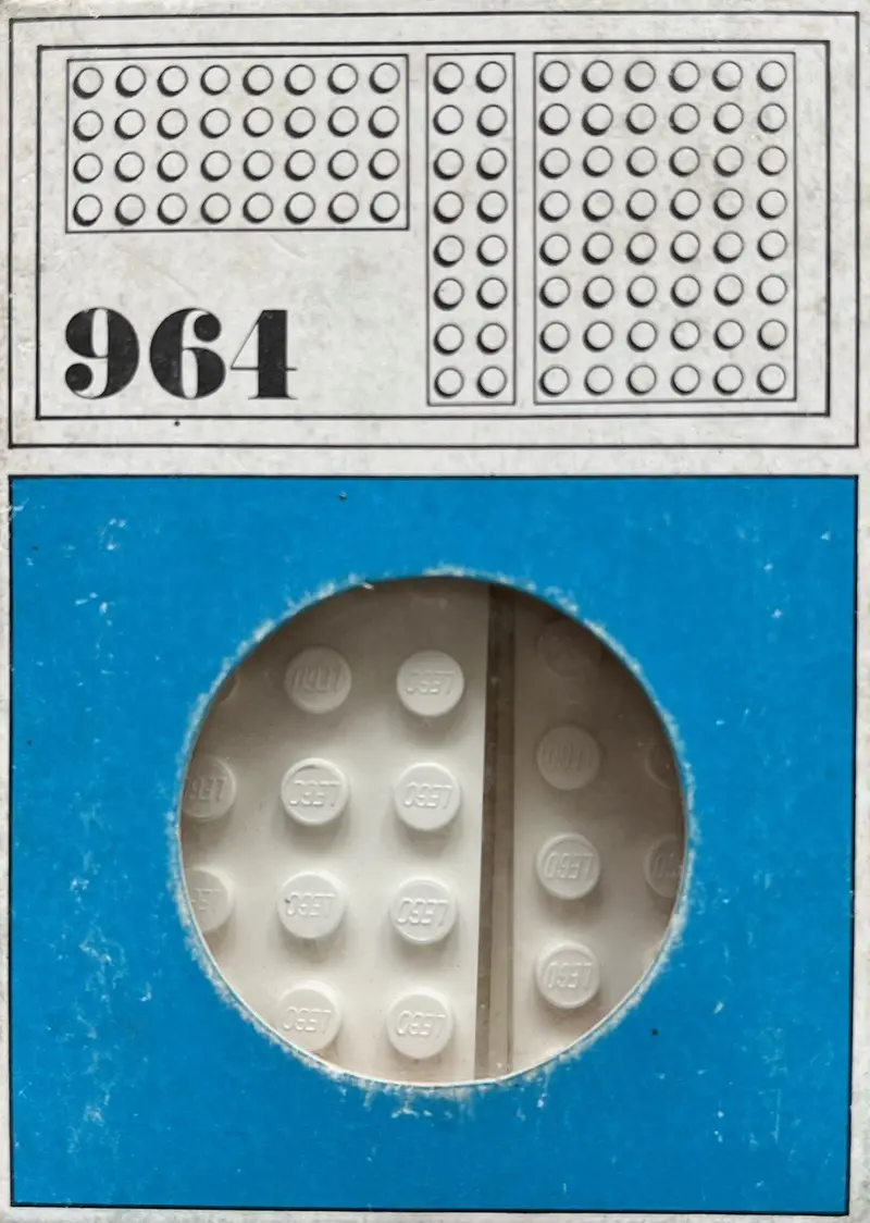 LEGO System 964 10 building plates 2 x 8, 4 x 8, 6 x 8 set