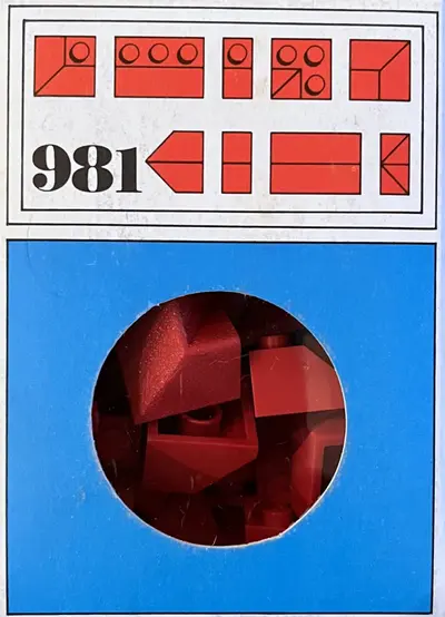 LEGO System 981 34 sloping profile bricks, including profile peak bricks, Red set