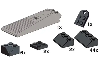 LEGO Bulk Bricks BAG6 Grey Brick Separator with Black Frame Pieces set