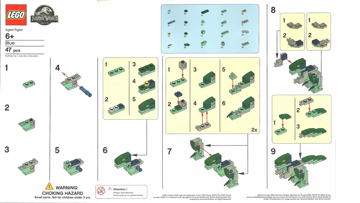 LEGO Jurassic World BLUE Blue set, image 2