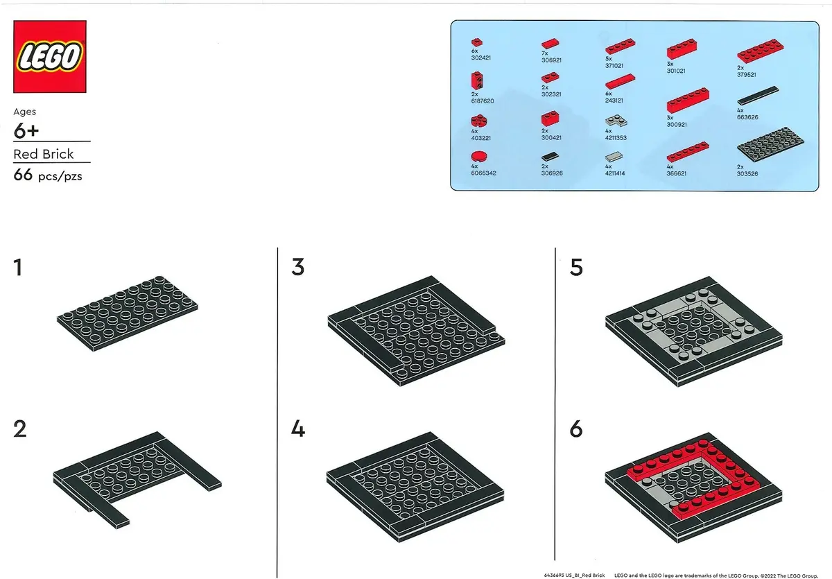 LEGO Promotional REDBRICK Buildable 2 x 2 Red Brick set, image 2