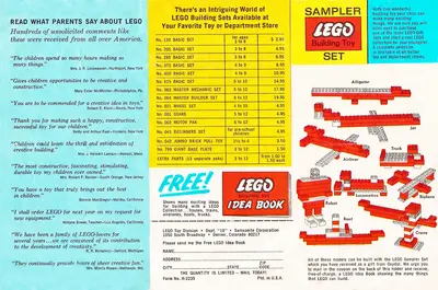 LEGO Samsonite SAMPLER Sampler Set Oxydol set