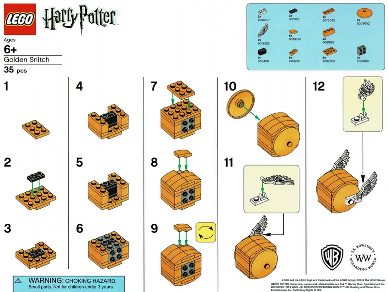 LEGO Harry Potter SNITCH Golden Snitch set